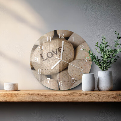 Glas wanduhr Steine