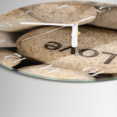 Glas wanduhr Steine