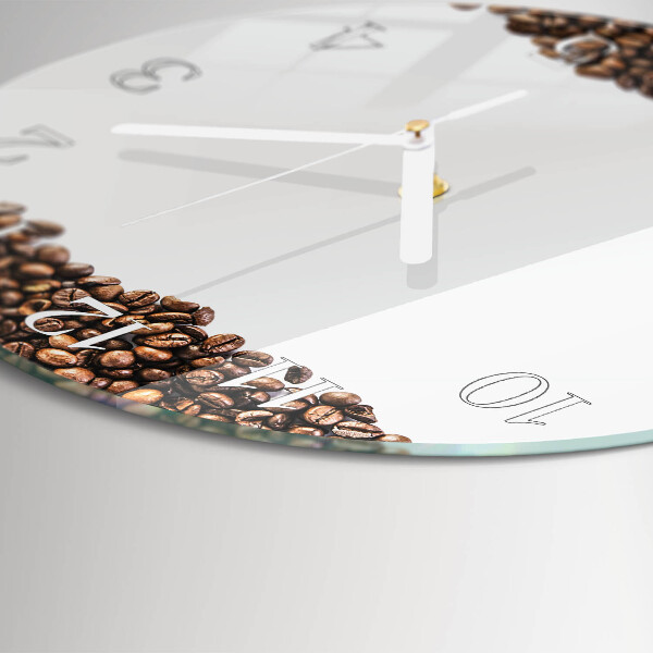 Glas wanduhr Kaffeebohnen