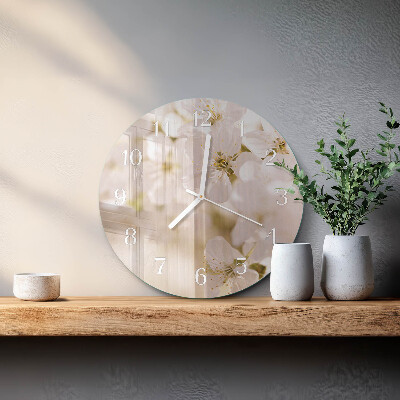 Glas wanduhr Blumen