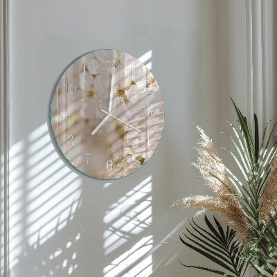 Glas wanduhr Blumen