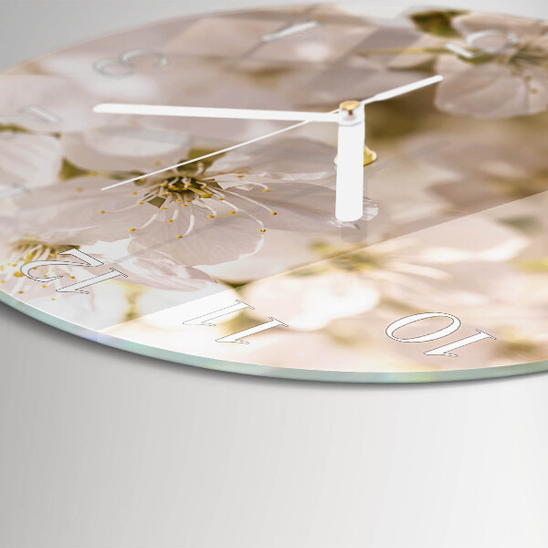 Glas wanduhr Blumen