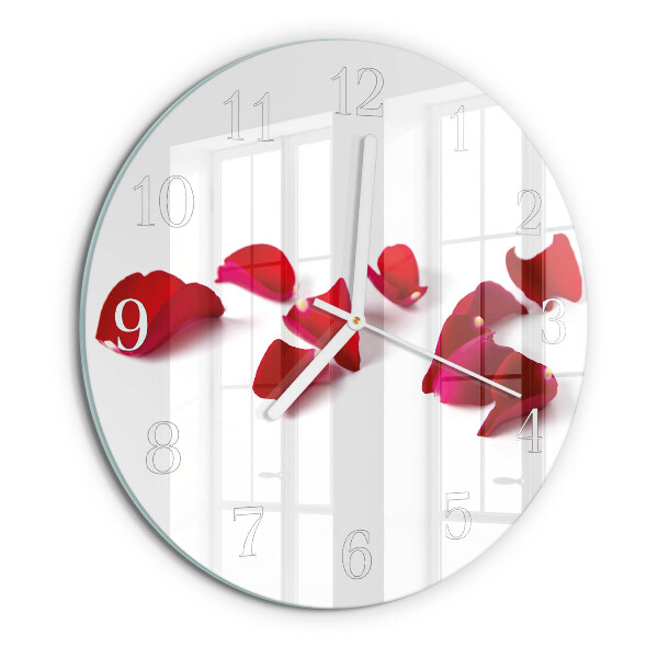 Glas wanduhr Rosenblätter