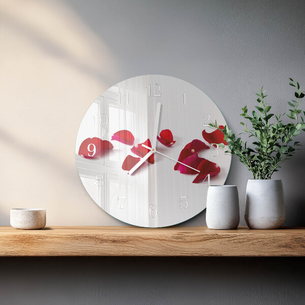 Glas wanduhr Rosenblätter