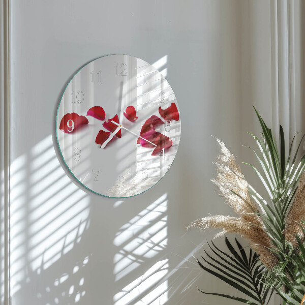 Glas wanduhr Rosenblätter