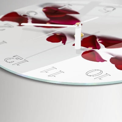 Glas wanduhr Rosenblätter