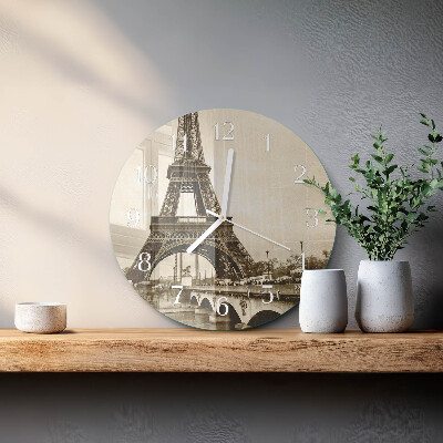 Glas wanduhr Paris