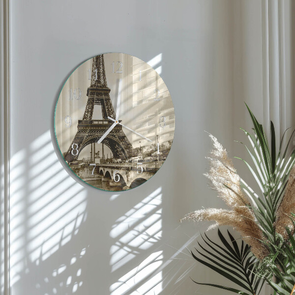Glas wanduhr Paris