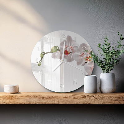 Glas wanduhr Orchidee