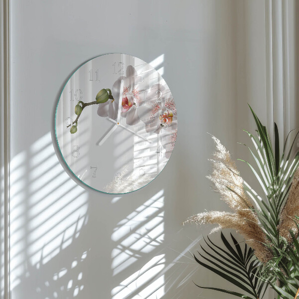 Glas wanduhr Orchidee