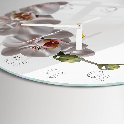 Glas wanduhr Orchidee