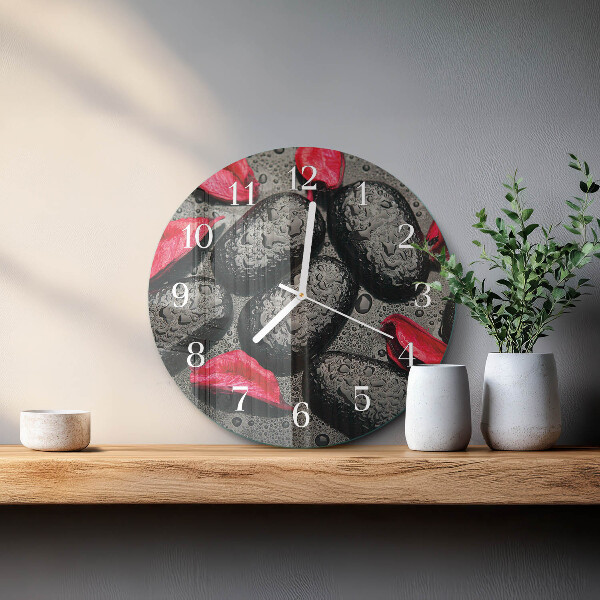 Glas wanduhr Steine