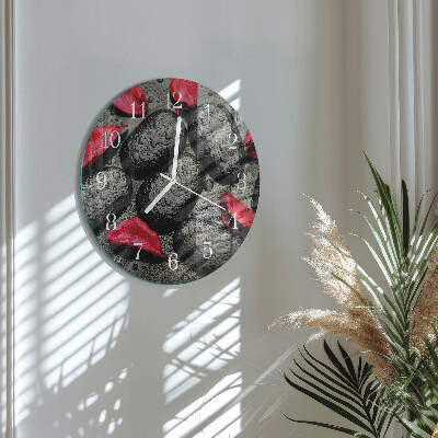Glas wanduhr Steine