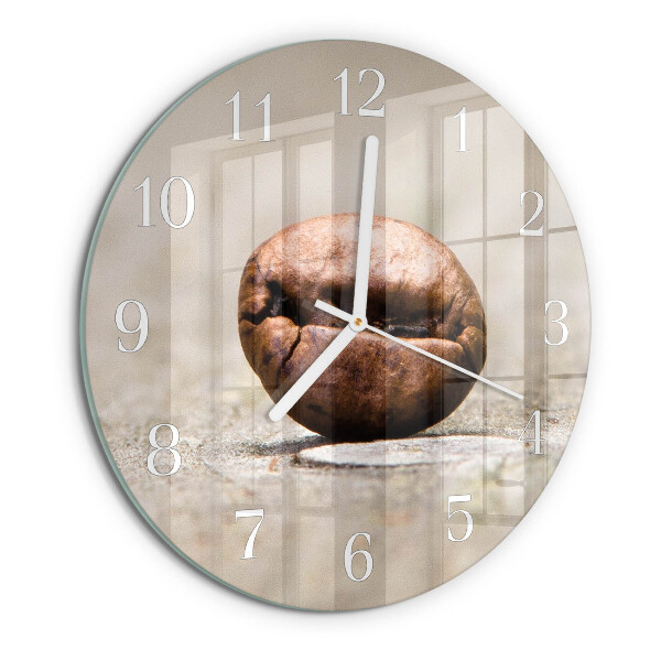 Glas wanduhr Kaffeebohne