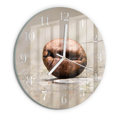 Glas wanduhr Kaffeebohne