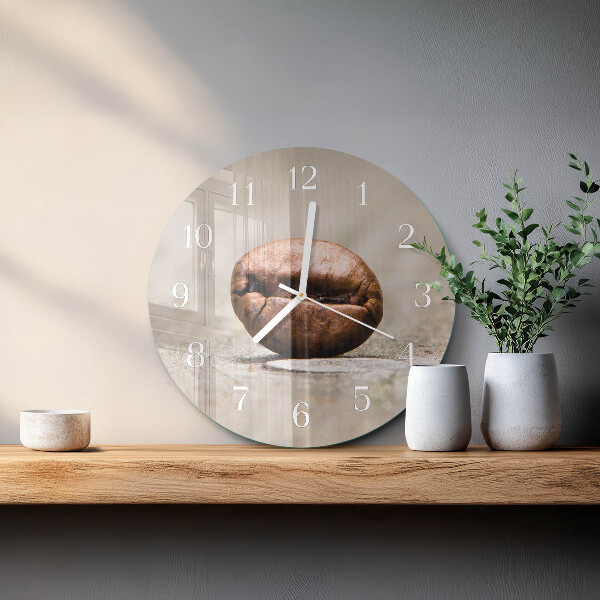 Glas wanduhr Kaffeebohne
