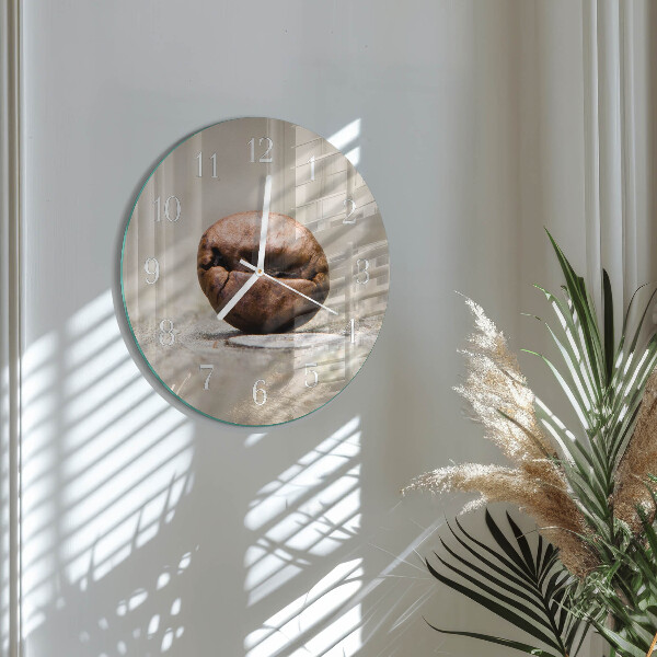 Glas wanduhr Kaffeebohne