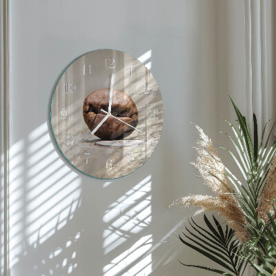 Glas wanduhr Kaffeebohne