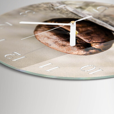 Glas wanduhr Kaffeebohne