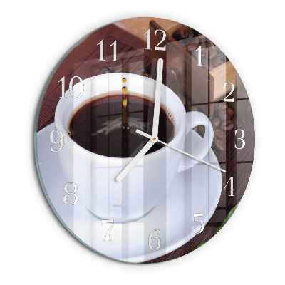 Glas wanduhr Kaffee
