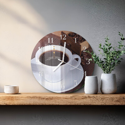 Glas wanduhr Kaffee
