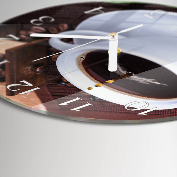 Glas wanduhr Kaffee