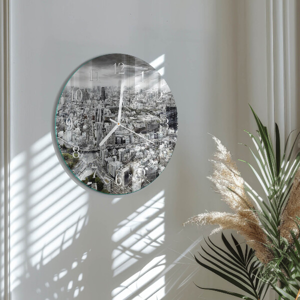 Glas wanduhr Stadt