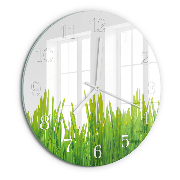 Glas wanduhr Gras