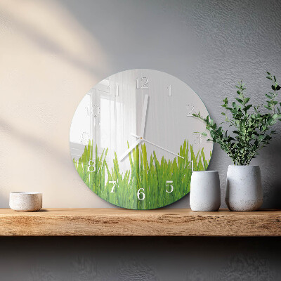 Glas wanduhr Gras