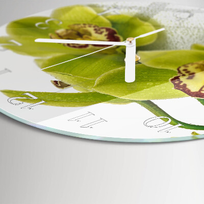 Glas wanduhr Orchidee