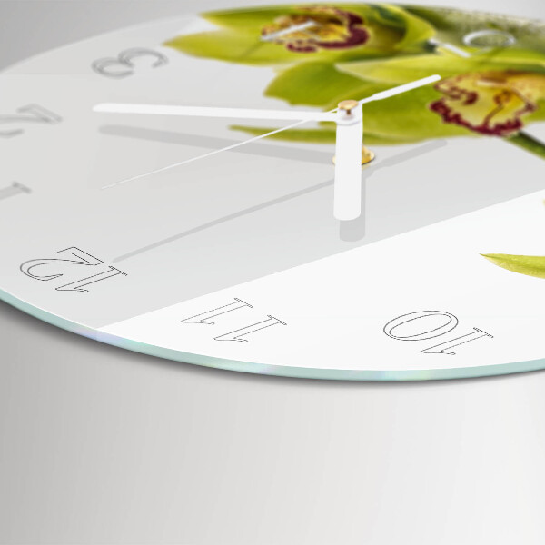 Glas wanduhr Orchidee