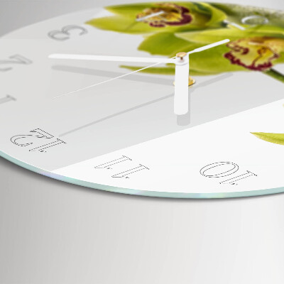 Glas wanduhr Orchidee