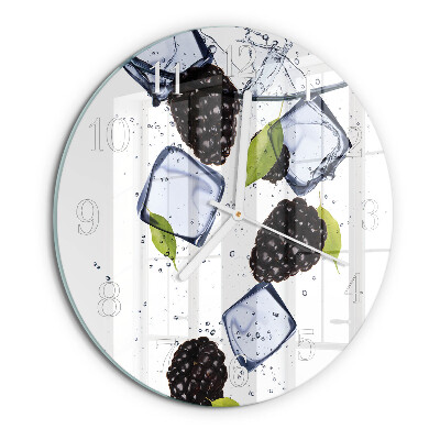 Glas wanduhr Brombeeren