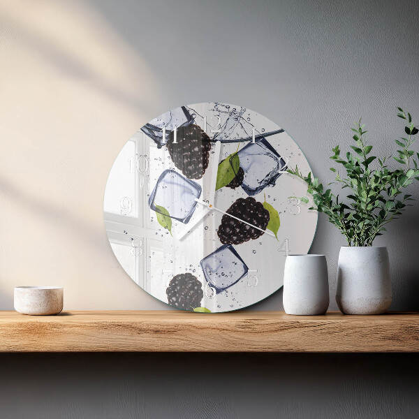 Glas wanduhr Brombeeren