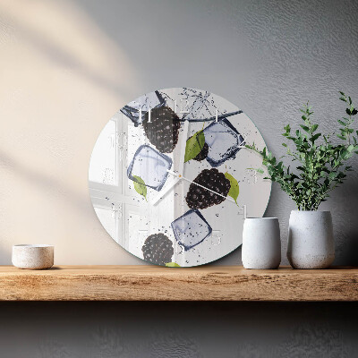 Glas wanduhr Brombeeren