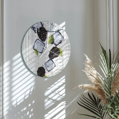Glas wanduhr Brombeeren