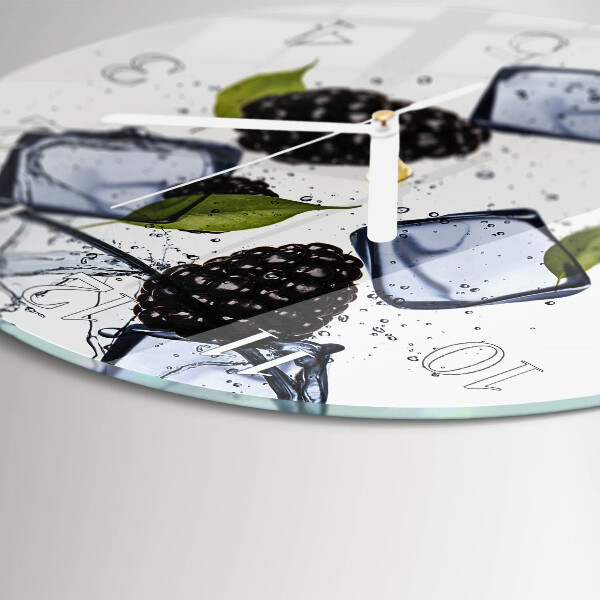 Glas wanduhr Brombeeren
