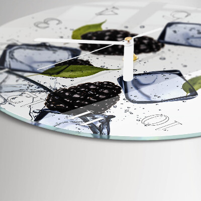 Glas wanduhr Brombeeren