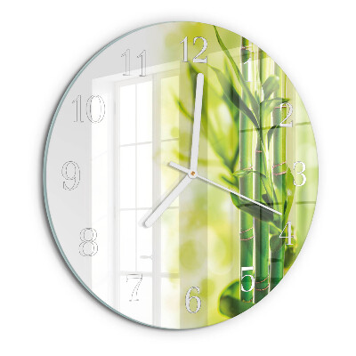 Glas wanduhr Bambus