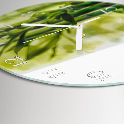 Glas wanduhr Bambus