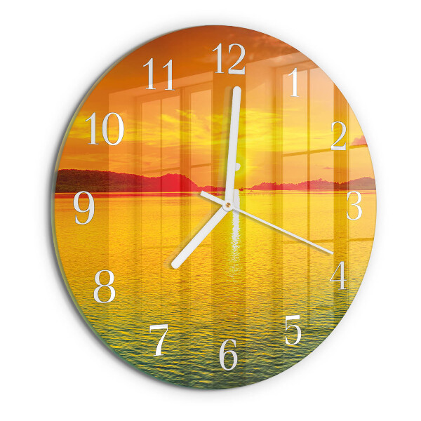 Glas wanduhr Sonnenuntergang