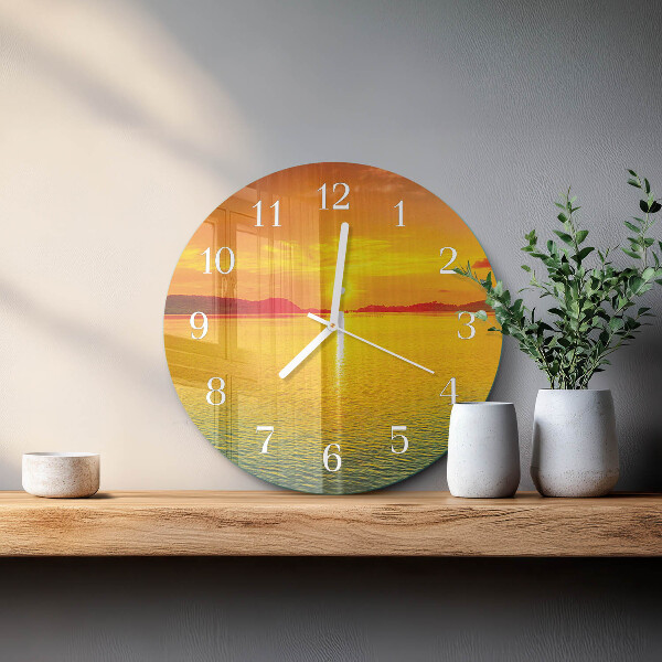 Glas wanduhr Sonnenuntergang