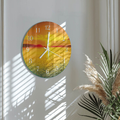 Glas wanduhr Sonnenuntergang