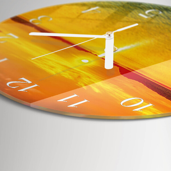 Glas wanduhr Sonnenuntergang