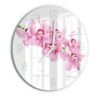 Glas wanduhr Orchidee