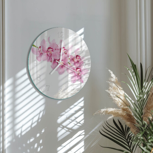 Glas wanduhr Orchidee