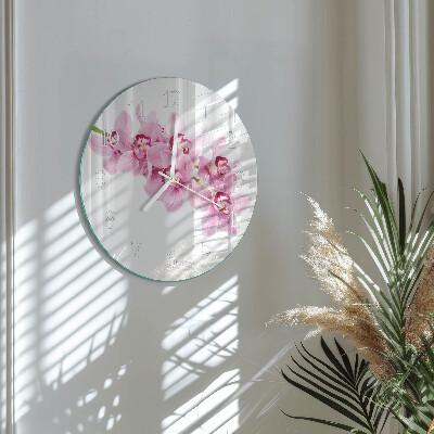 Glas wanduhr Orchidee