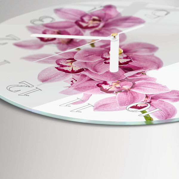 Glas wanduhr Orchidee