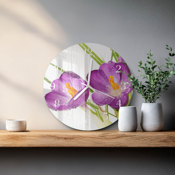 Glas wanduhr Krokusse