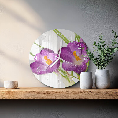 Glas wanduhr Krokusse